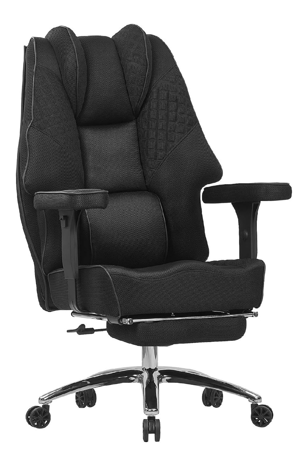 Chaise confortable reglable avec rangement ferme noir 75 x 72 x 133 centim