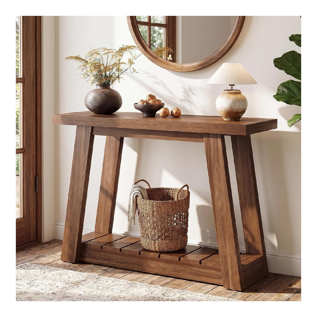 Tables consoles finition bois marron