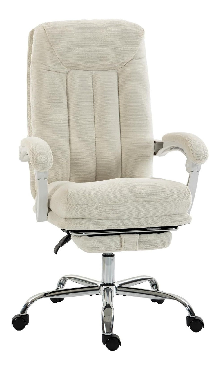 Chaise confortable reglable avec rangement ferme creme 69 x 68 x 117 centim