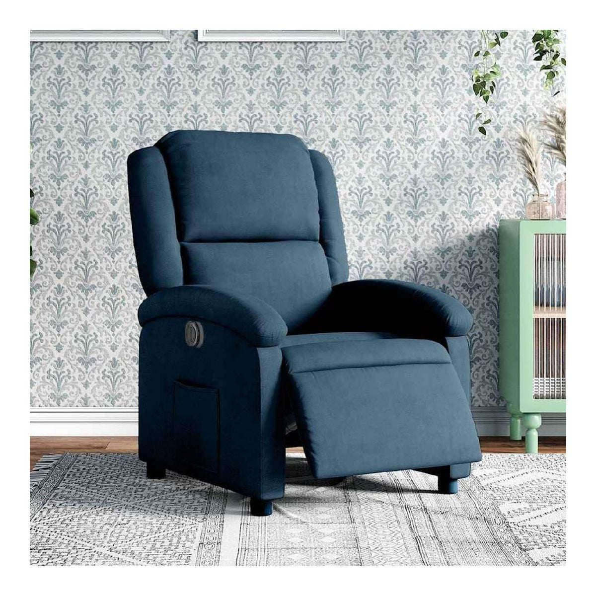 Fauteuils relaxants electrique avec rangement ferme bleu 86,5 x 71 x 99,5 centim