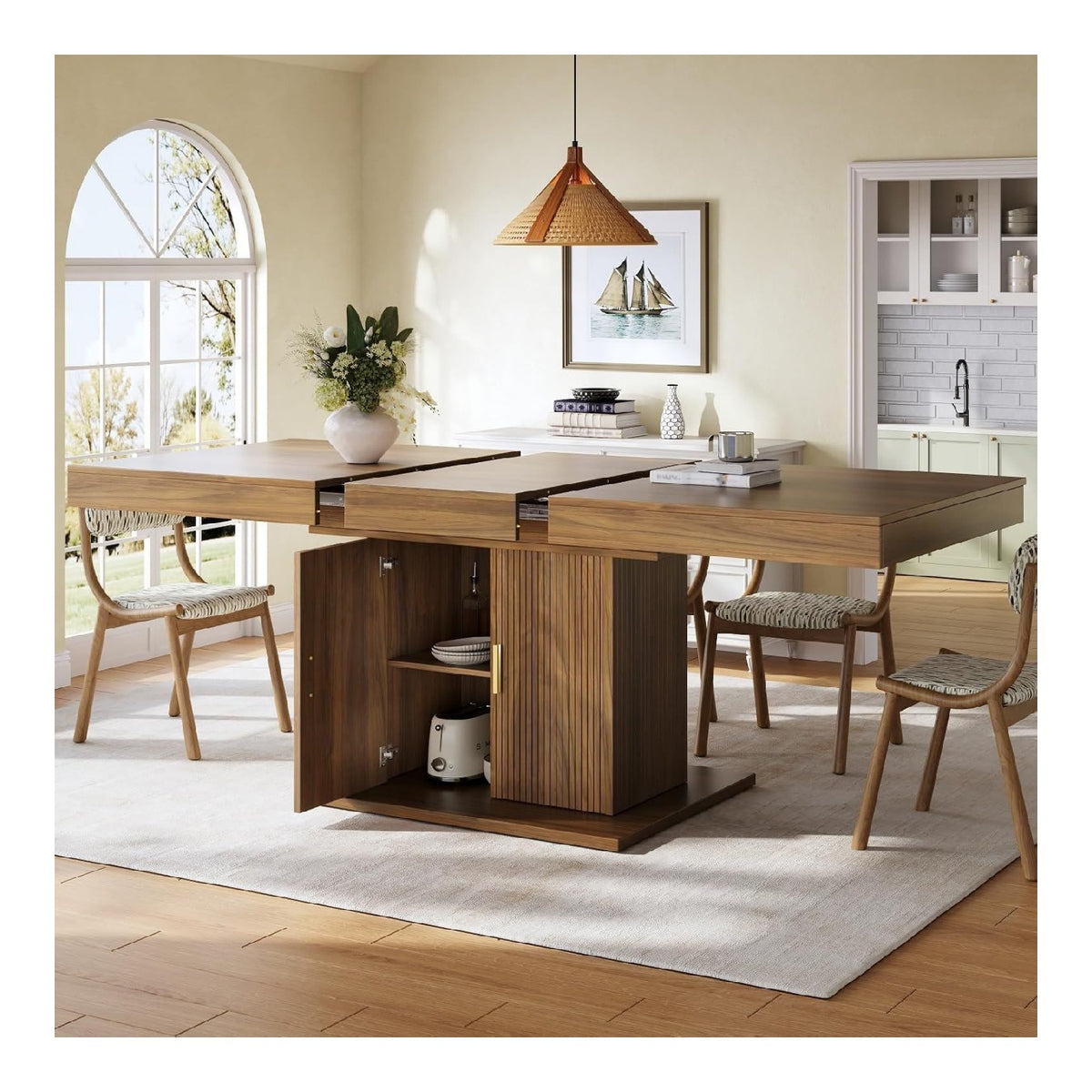 Tables avec rangement ferme finition bois chene 180x90x75.2 cm