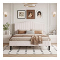 Cadres de lit reglable finition bois beige