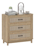 Commode de rangement avec tiroirs finition bois chene 35 x 76 x 76 centim