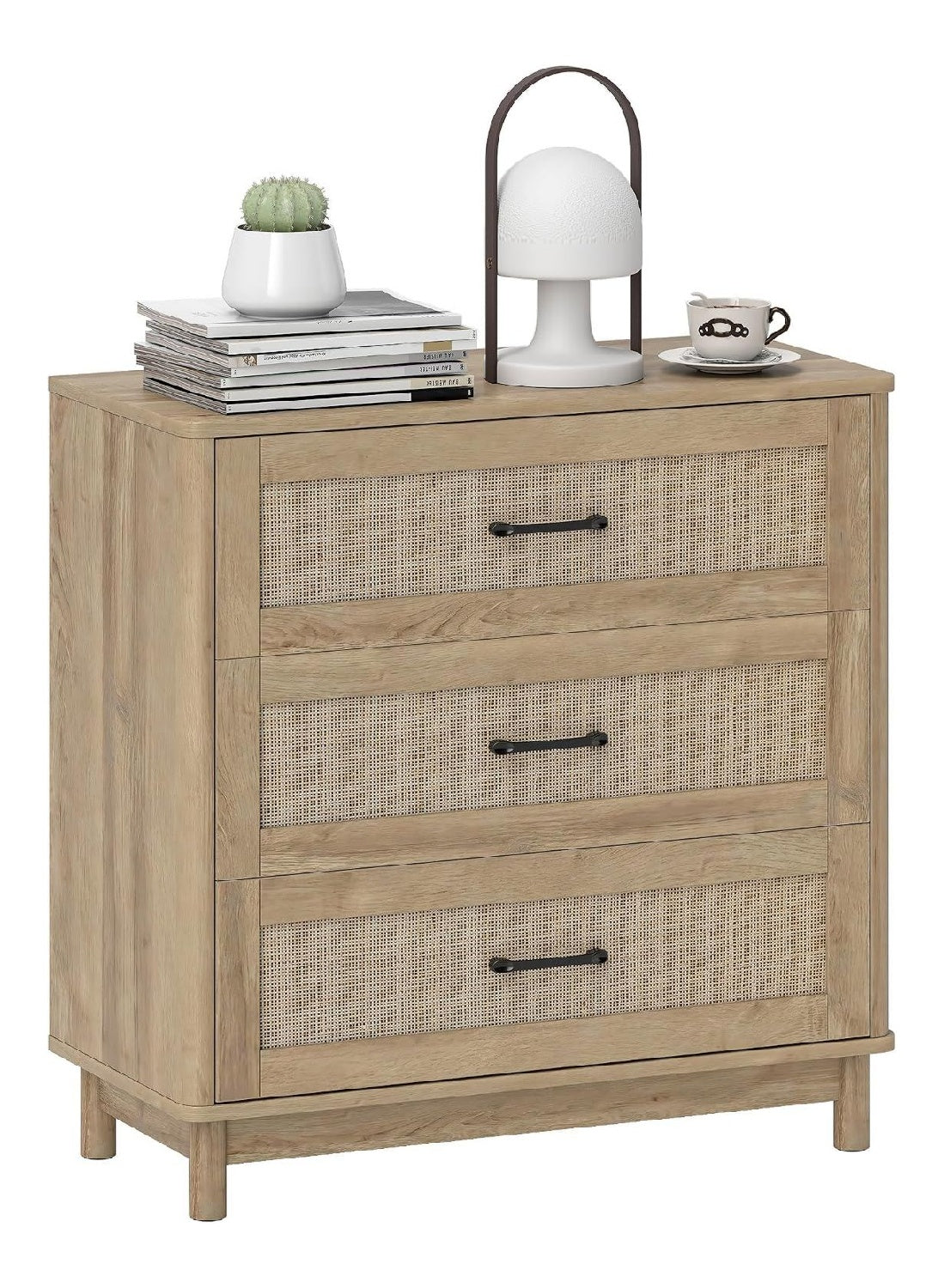 Commode de rangement avec tiroirs finition bois chene 35 x 76 x 76 centim
