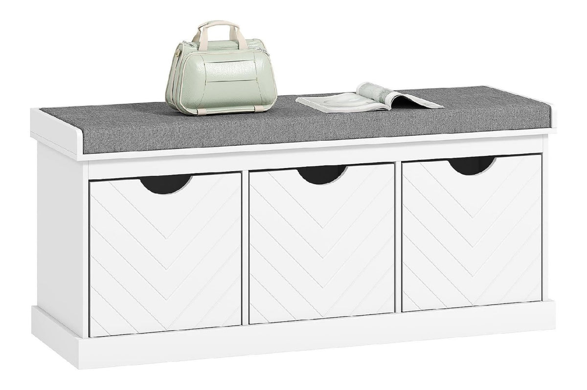 Bancs de rangement avec tiroirs avec rangement ferme blanc