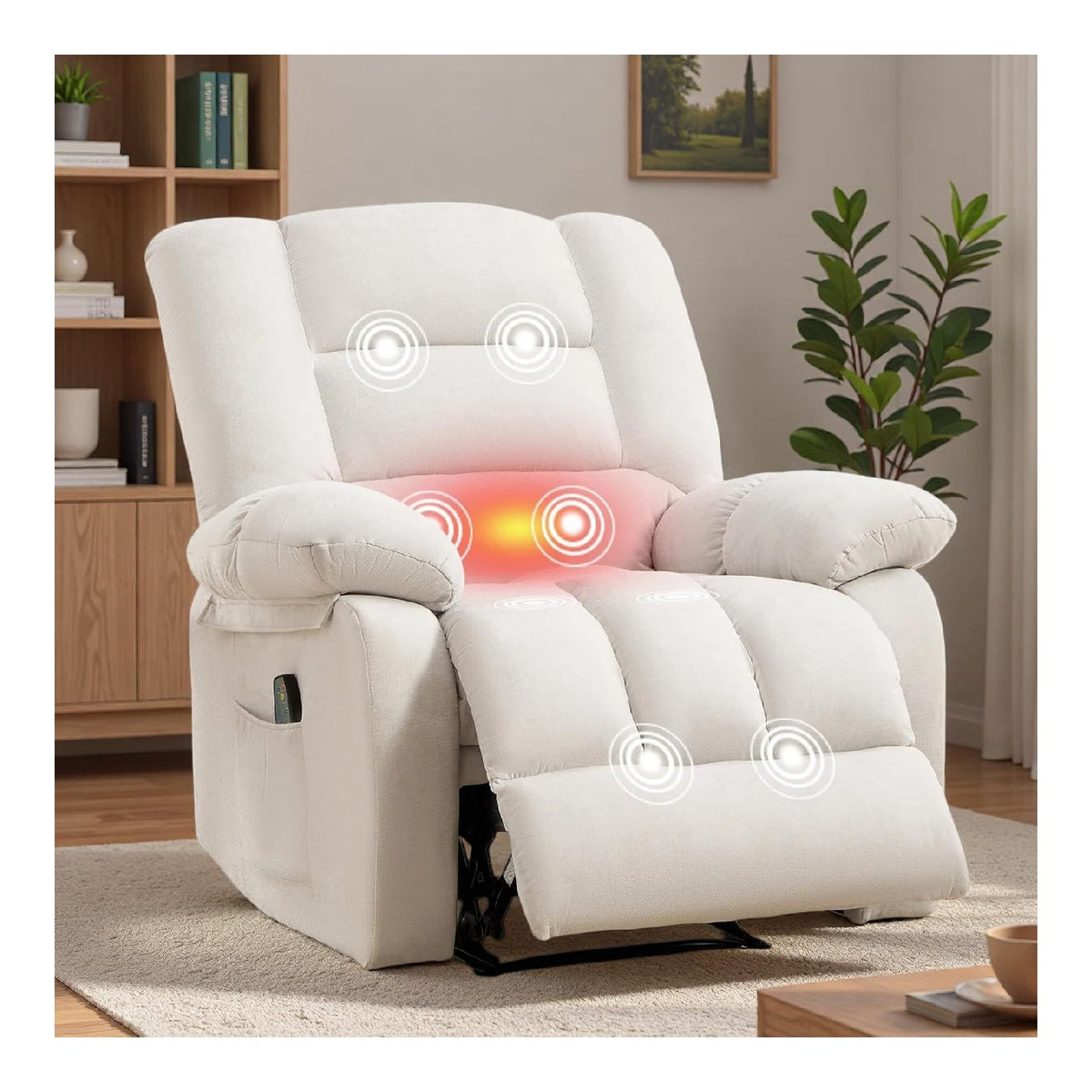 Fauteuils relaxants electrique avec rangement ferme beige