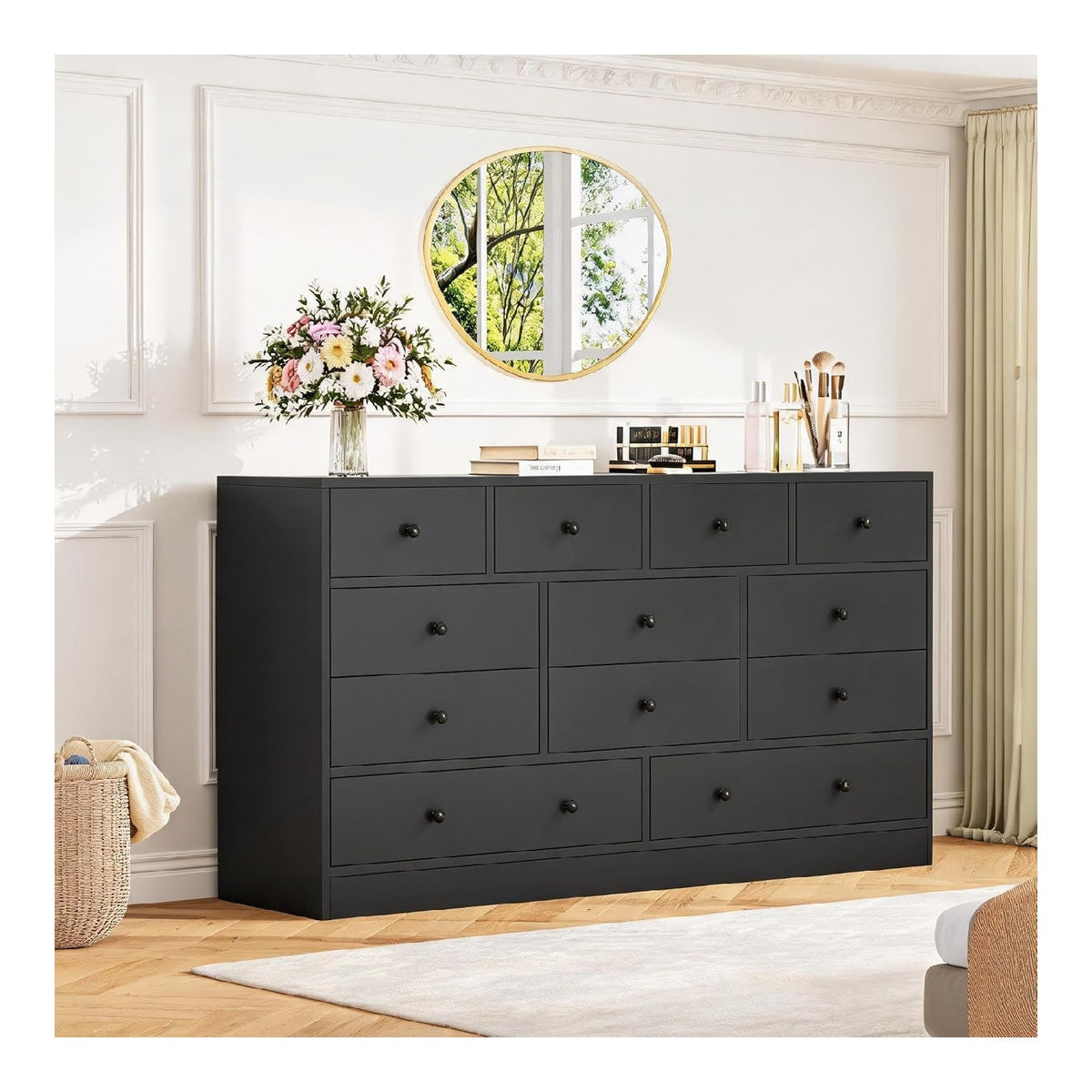 Commode de rangement electrique avec tiroirs noir