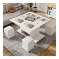 Table basse reglable sur roulettes blanc