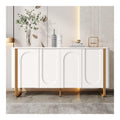 Buffets, credences et vaisseliers avec rangement ferme structure metal blanc