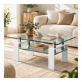 Table basse avec rangement ferme structure metal blanc
