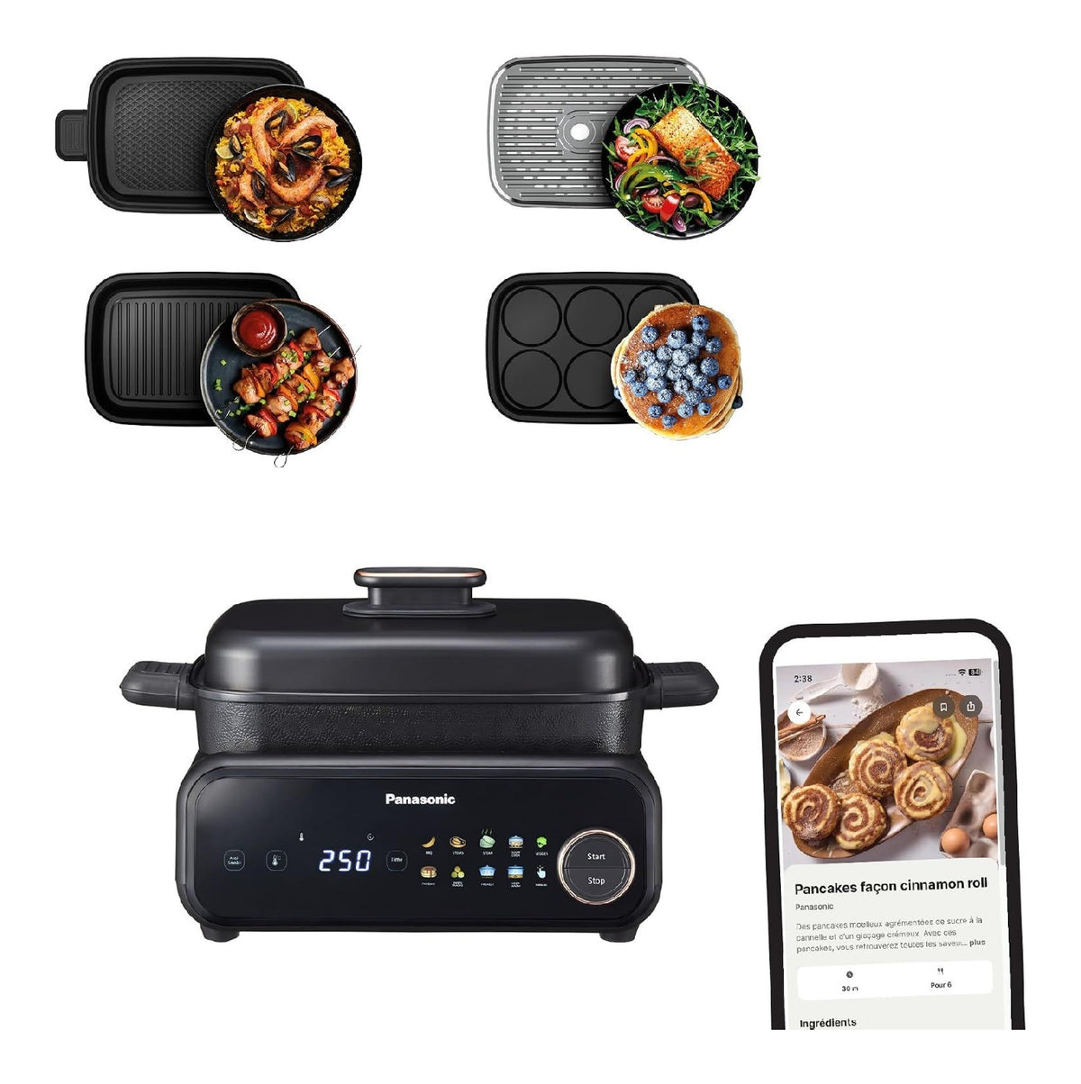 Grills electriques avec programmes noir