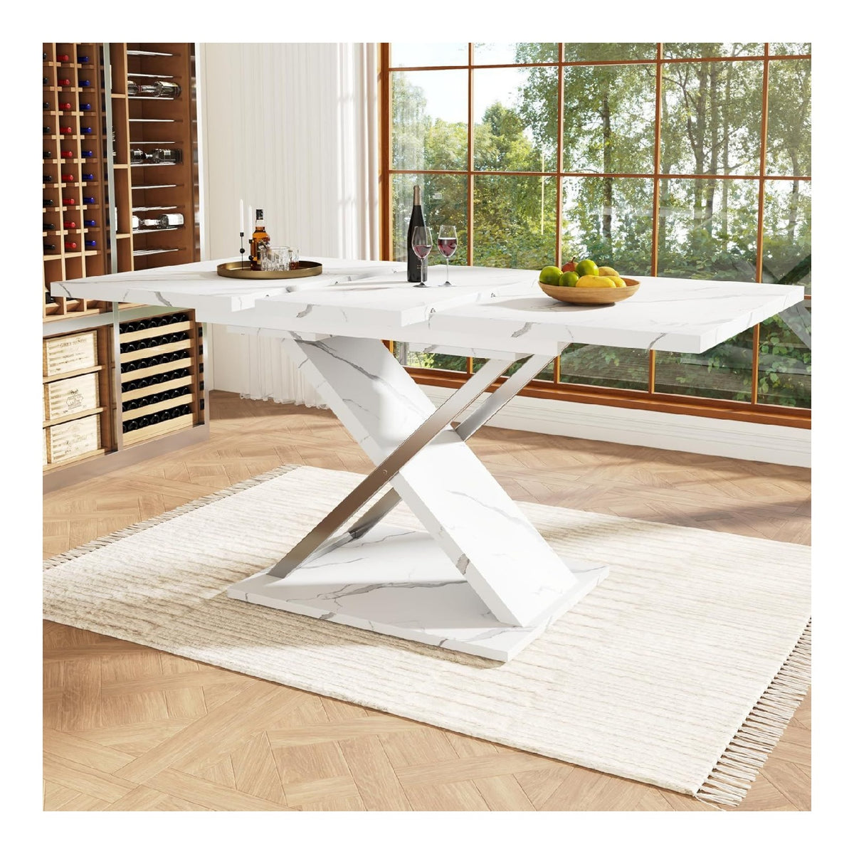 Tables structure metal blanc