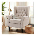 Fauteuil confortable finition bois beige