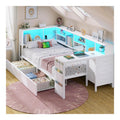 Lits avec tiroirs avec rangement ferme blanc 2,56 x 1,07 x 0,92 m