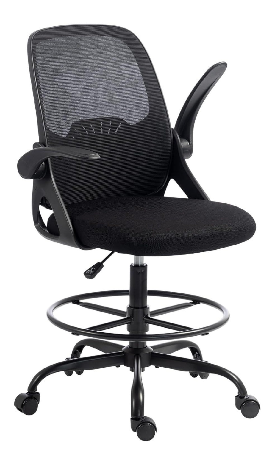 Chaise confortable reglable sur roulettes noir 59 x 65 x 124 centim