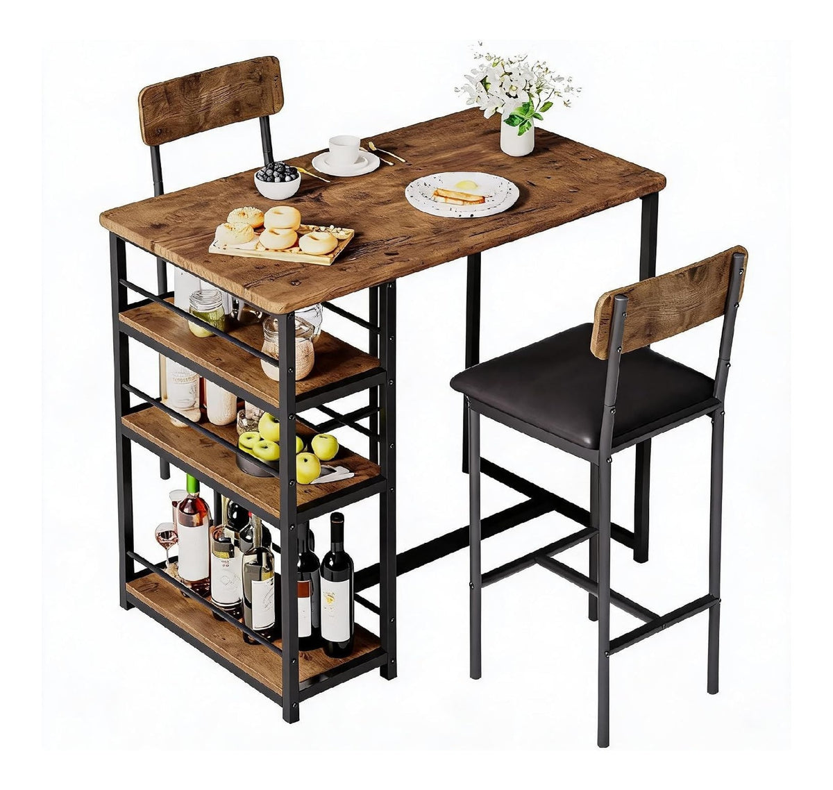 Ensembles pour salle a manger avec rangement ferme finition bois blanc
