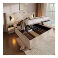 Lits avec rangement ferme finition bois beige