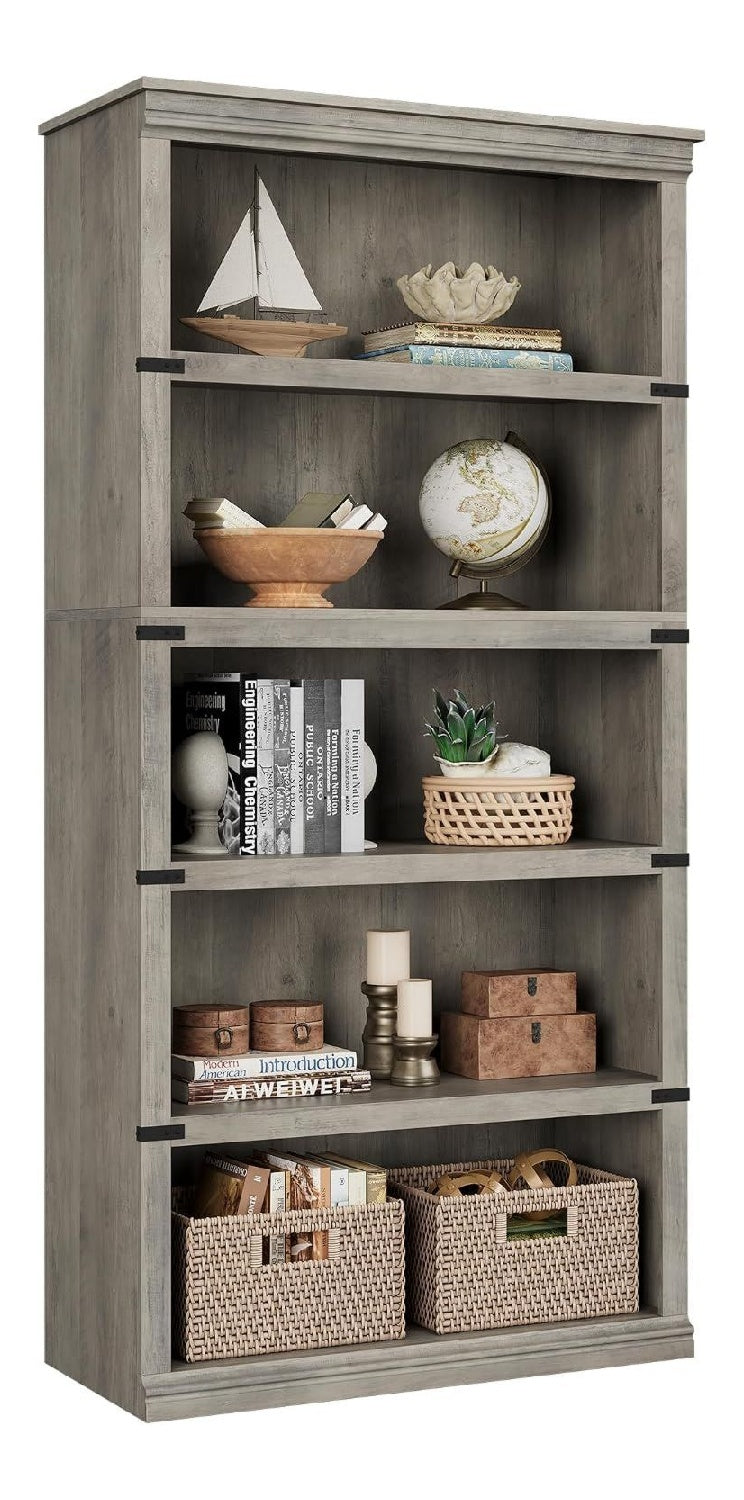 Bibliotheque reglable avec rangement ferme noir