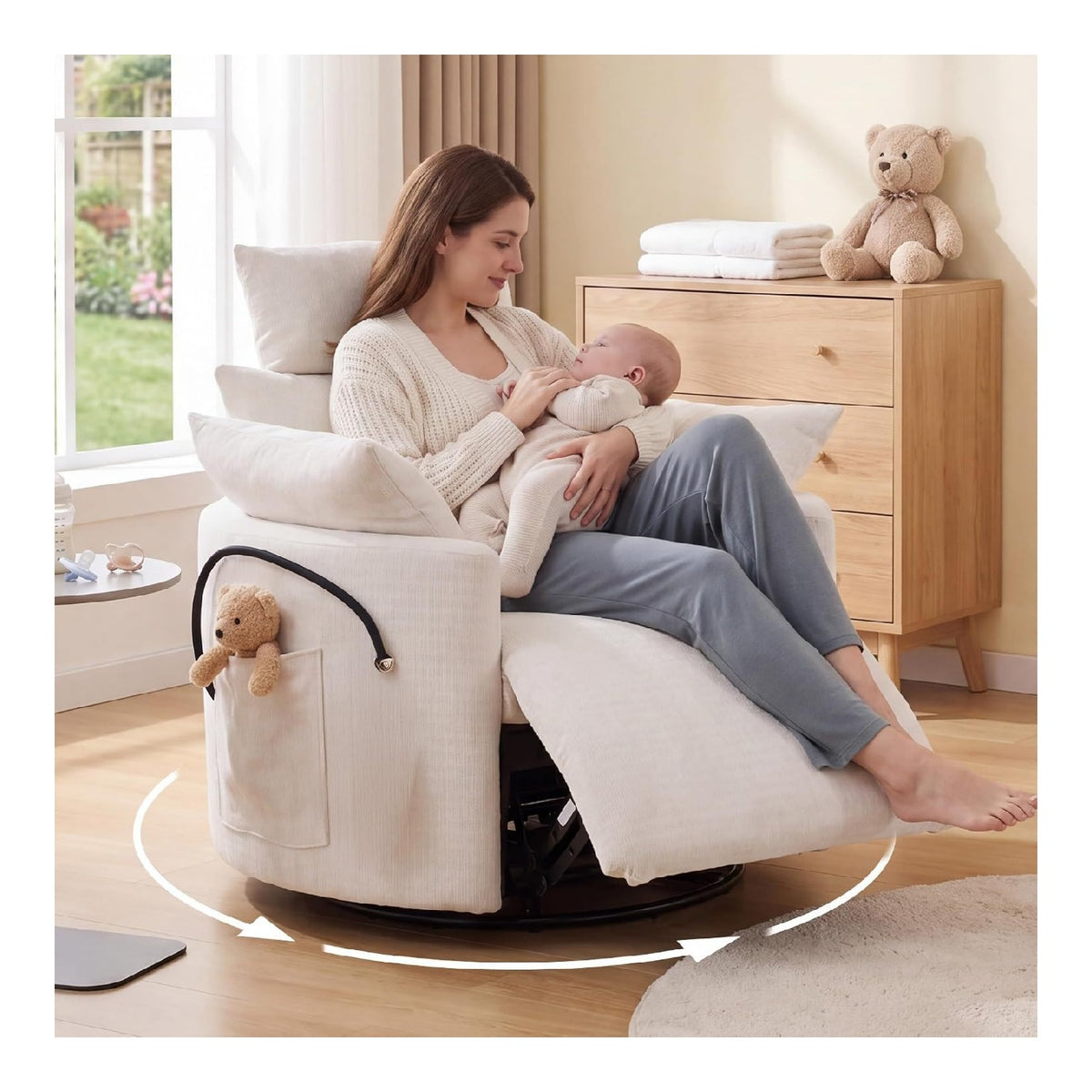 Fauteuils relaxants avec rangement ferme inclinable blanc