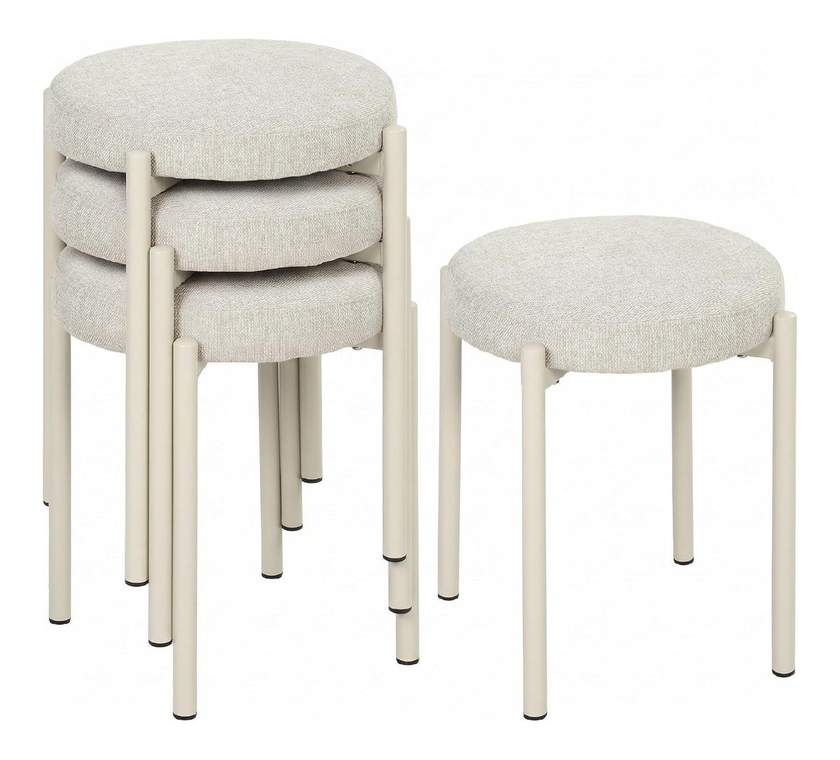 Chaises empilables structure metal creme