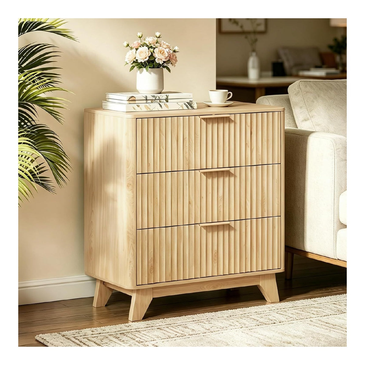 Commode de rangement avec tiroirs chene