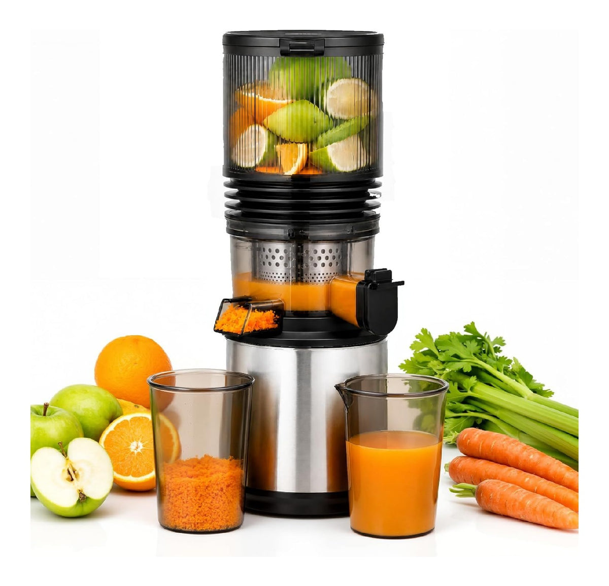 Extracteurs de jus a vis simple finition inox fonctionnement silencieux inox 2 L