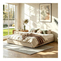 Lits avec tiroirs finition bois beige 2,04 x 1,61 x 0,3 m