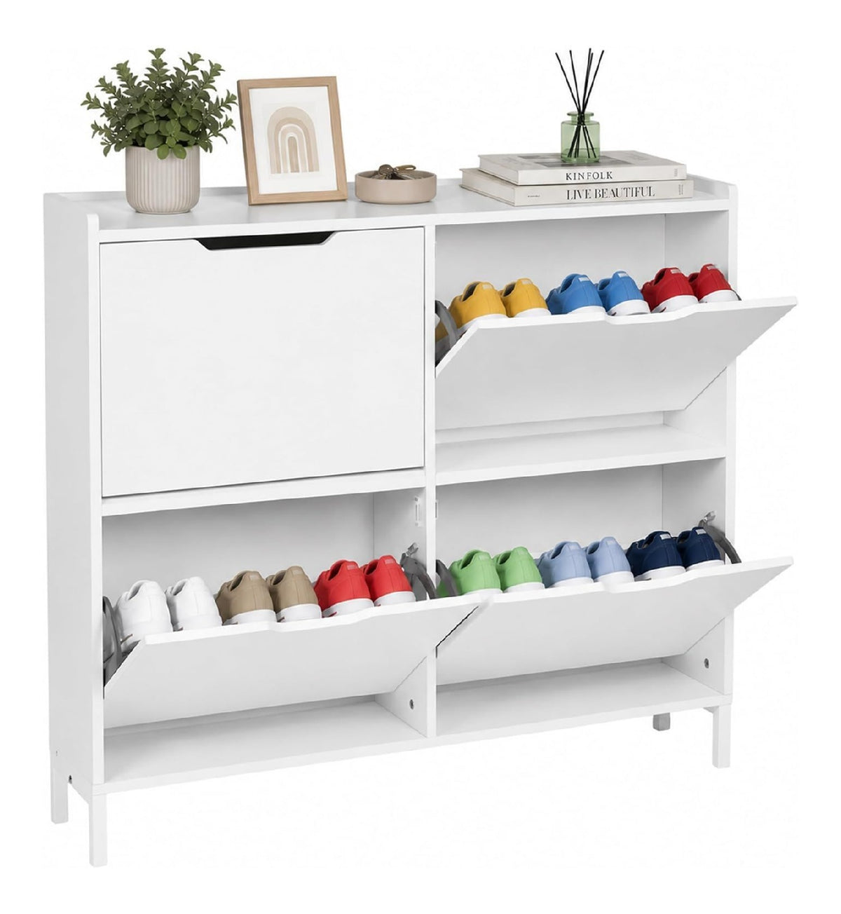 Range-chaussures inclinable blanc