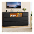 Commode de rangement avec tiroirs finition bois noir