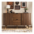 Commode de rangement avec tiroirs avec rangement ferme noyer