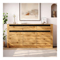 Buffets, credences et vaisseliers reglable avec tiroirs naturel 135x35x70 cm
