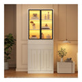 Armoires vitrees de presentation reglable avec tiroirs blanc 35 x 70 x 180 centim