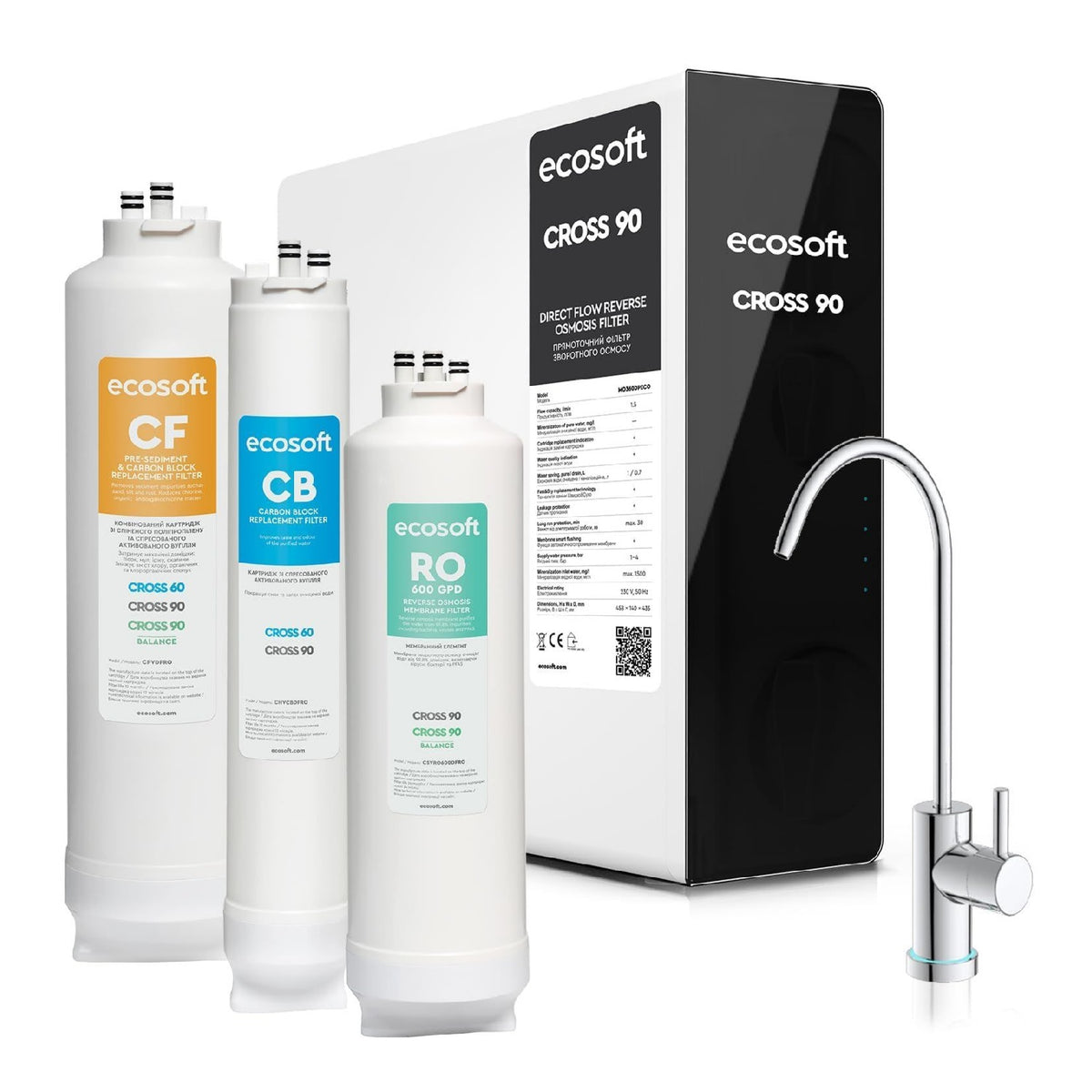 Purificateurs d'eau compact noir 1.5 L