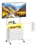 Supports sur pied reglable avec tiroirs blanc