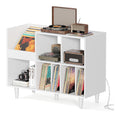 Stockage multimedia reglable finition bois naturel