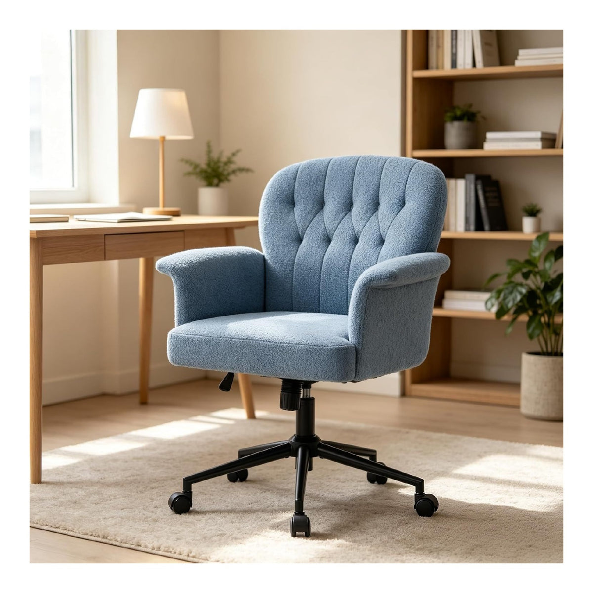 Chaise confortable reglable avec rangement ferme bleu