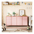Commode de rangement avec tiroirs avec rangement ferme rose