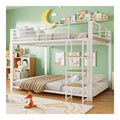Lits finition bois structure metal blanc 2,04 x 1,45 x 1,45 m