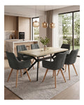 Ensembles pour salle a manger reglable finition bois gris