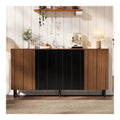Buffets, credences et vaisseliers reglable avec rangement ferme noyer