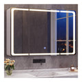 Armoires avec miroir reglable electrique blanc 90x17x60cm