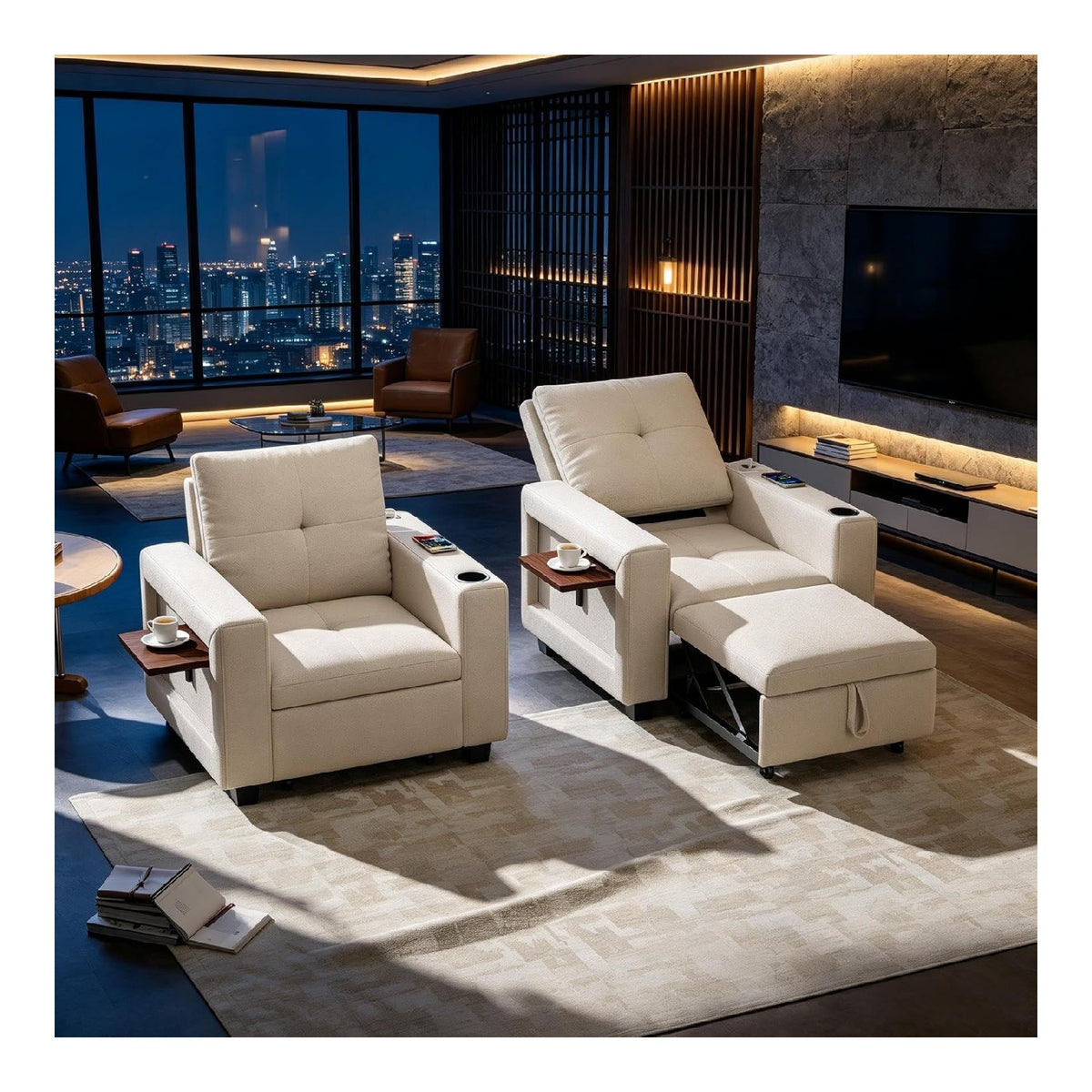 Canapes et divans reglable avec rangement ferme blanc