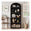 Bibliotheque avec rangement ferme finition bois noir