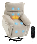 Fauteuils relaxants electrique avec rangement ferme creme
