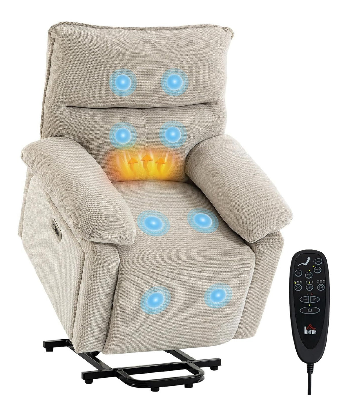 Fauteuils relaxants electrique avec rangement ferme creme