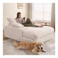 Canapes et divans finition bois revetement velours beige 175 x 63 x 137 centim