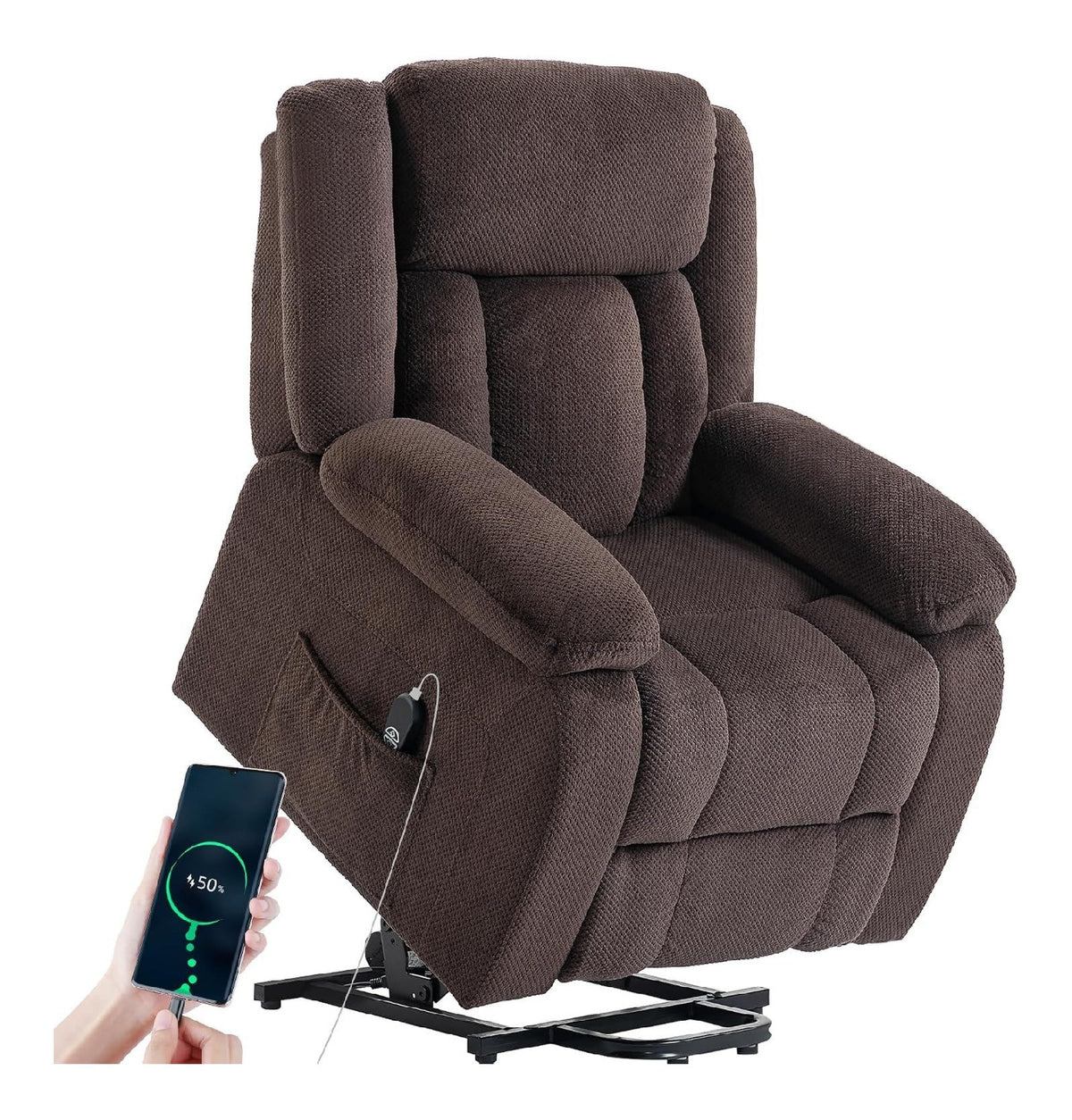 Fauteuils relaxants electrique avec rangement ferme marron