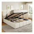 Lits reglable avec rangement ferme beige 173 x 215 x 100 centim
