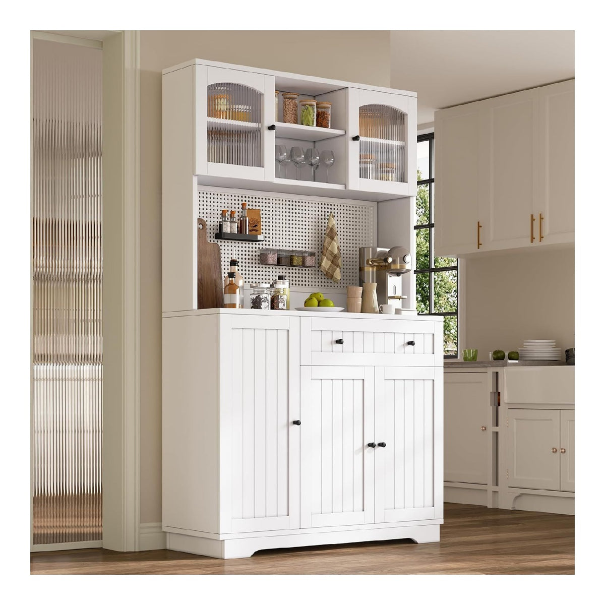 Buffets hauts reglable avec tiroirs blanc 40 x 103,5 x 180 centim