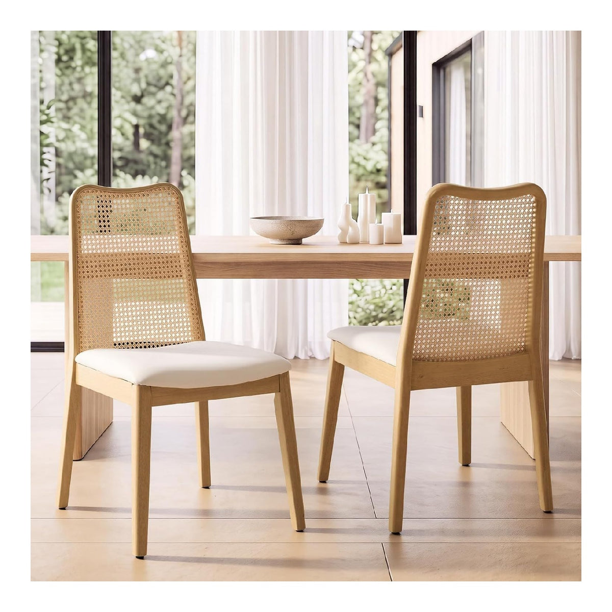 Chaise confortable inclinable finition bois blanc